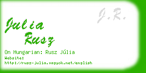julia rusz business card