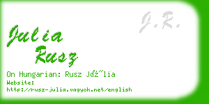 julia rusz business card